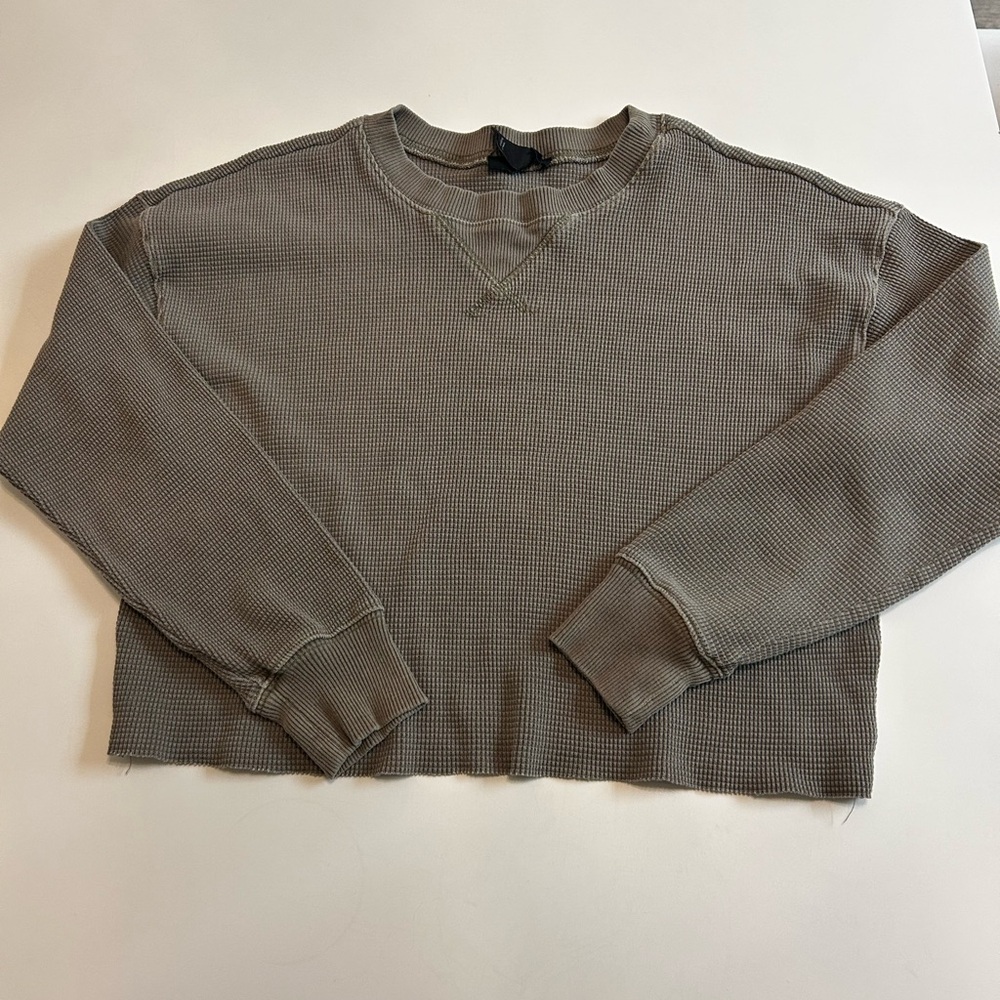 Men's Taupe Waffle Knit Sweater